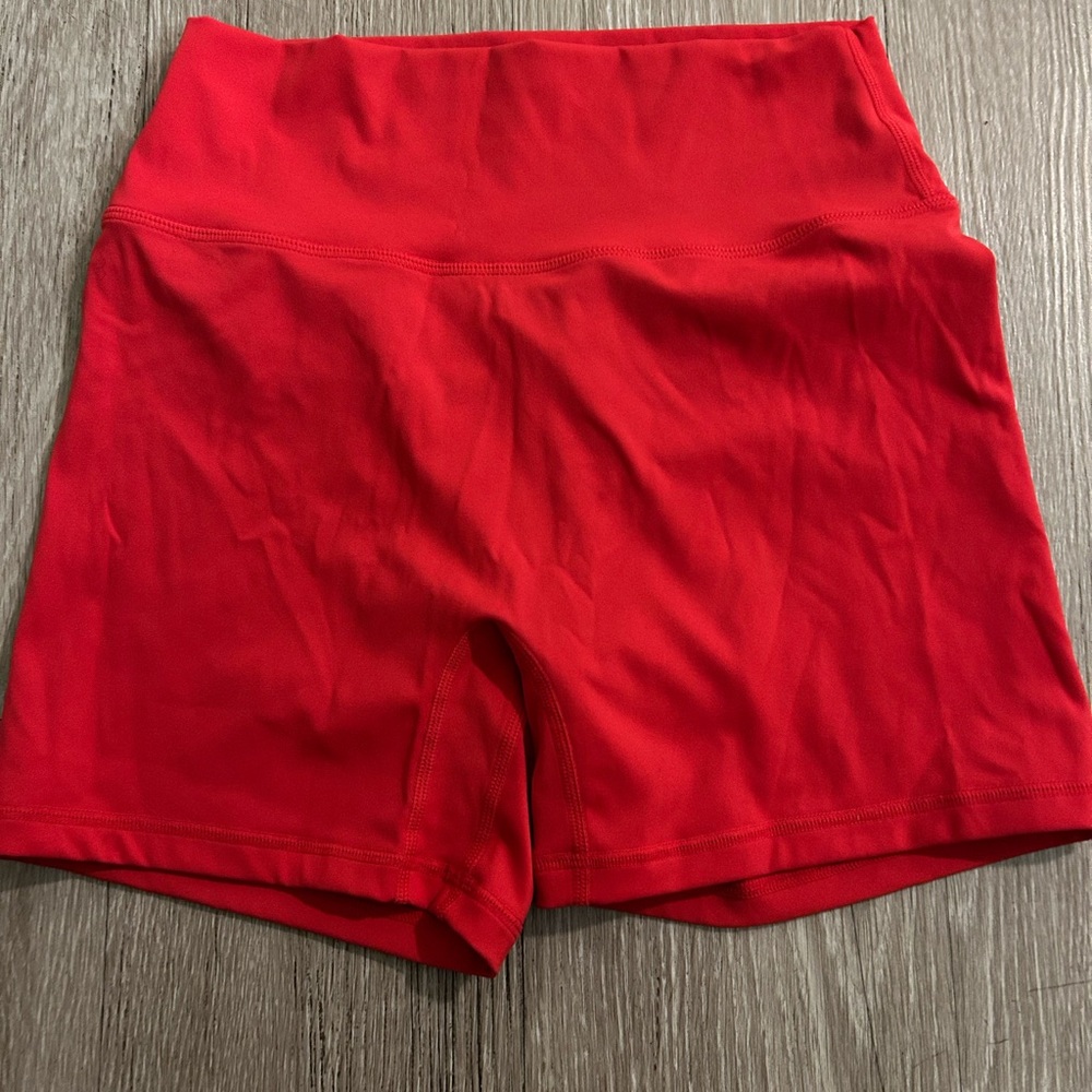 Women's Red High-Waisted Shorts